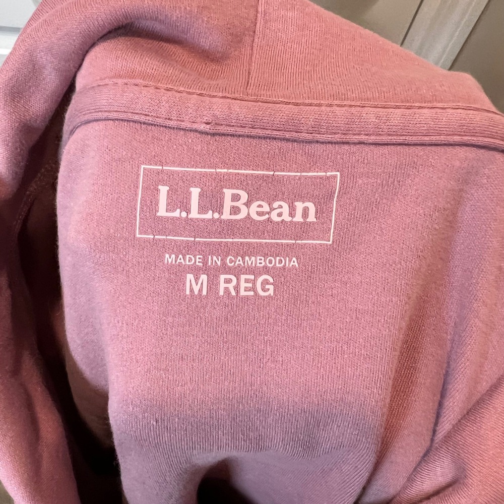 LL Bean Pink Cotton Cowl Neck Long Sleeve Casual Top Women M - Picture 6 of 7